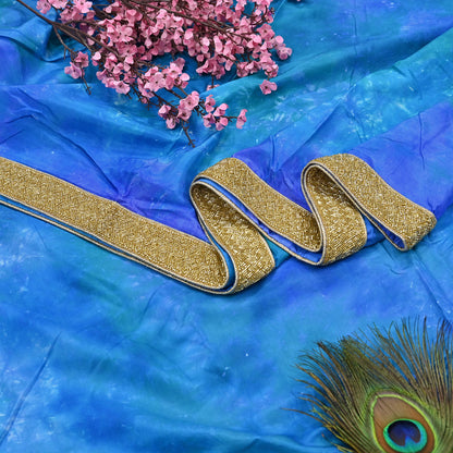 Rare Vintage Green & Blue Pure Silk Saree Hand Embroidered Tie dye Fabric 5.5 Yards Sari Bollywood Party Wear Ethnic Designer Saree