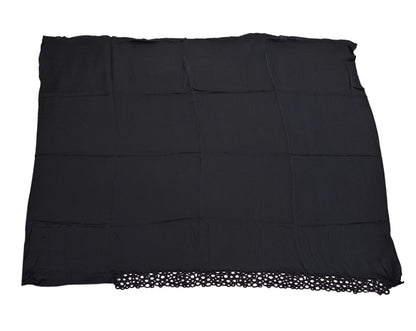 Rare Vintage Black & Gray Pure Satin Silk net Saree Hand Embroidered Designer Abu Jani Sari 6 Yard Bollywood Party Wear with Blouse fabric