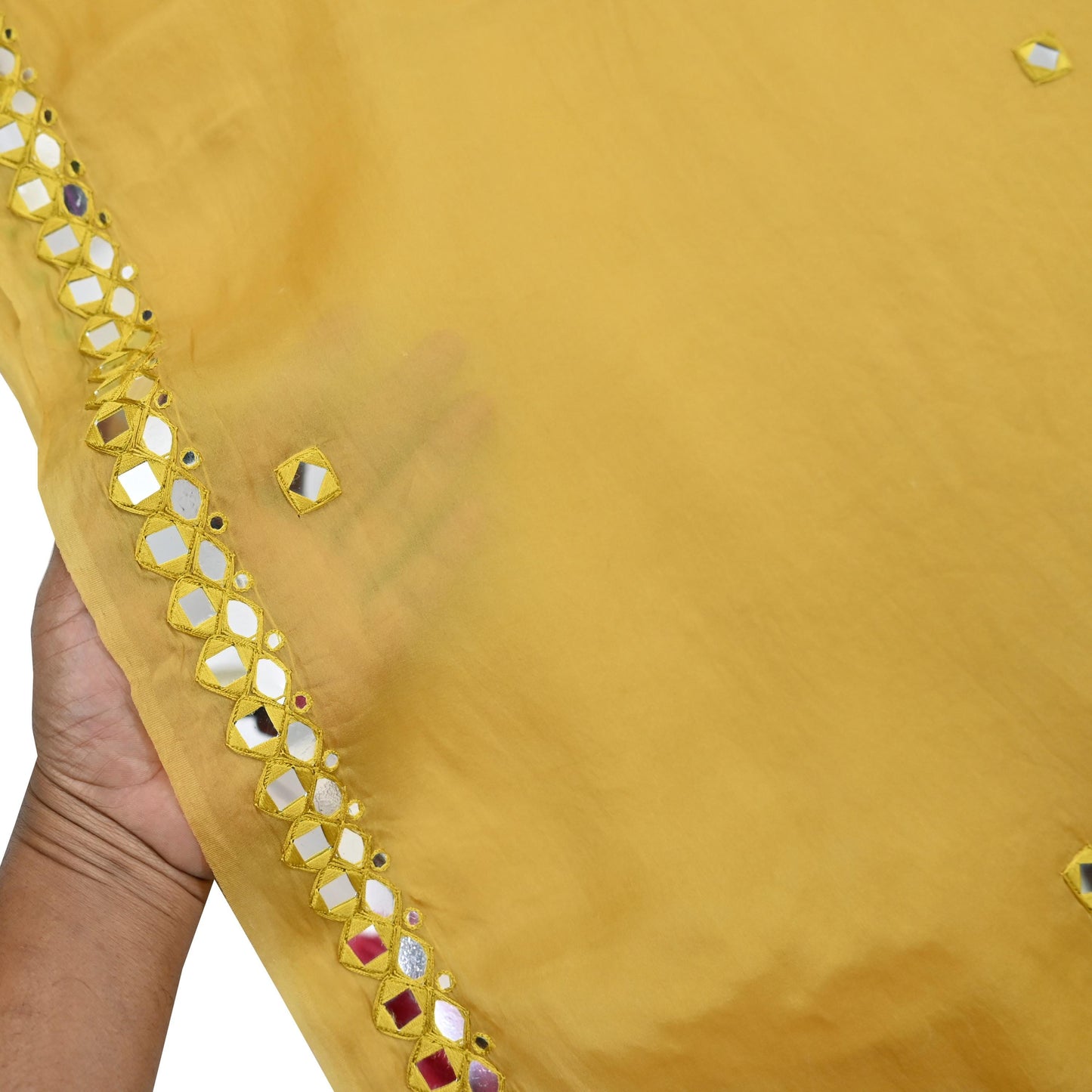 Rare Vintage Mustard Pure Organza Silk Saree Zardozi Hand Embroidered Designer Abu Jani Sari 5.5 Yard Bollywood Party Wear