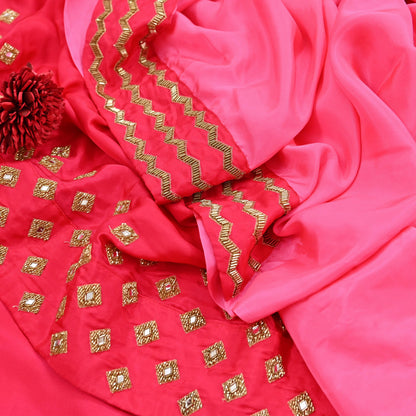 Rare Vintage Pink Pure Silk Saree Hand Embroidered Fabric 6 Yard Sari Bollywood Party Wear Ethnic Designer Saree