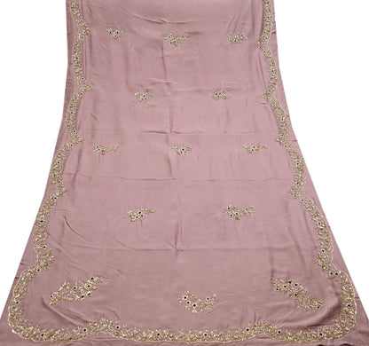 Rare Vintage Dusty Rose Pink Pure Silk Saree Zardozi Hand Embroidered Designer Sabyasachi Sari 5.5 Yard Bollywood Party Wear