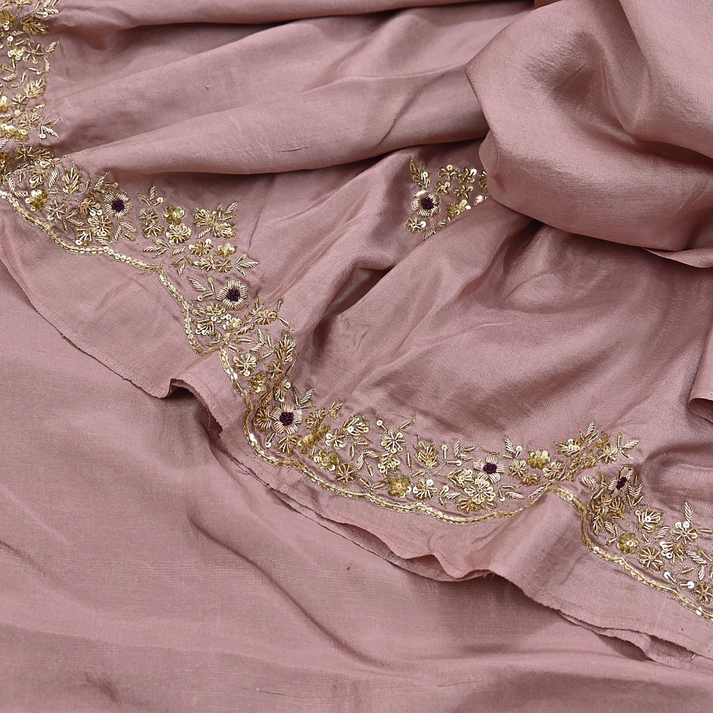 Rare Vintage Dusty Rose Pink Pure Silk Saree Zardozi Hand Embroidered Designer Sabyasachi Sari 5.5 Yard Bollywood Party Wear