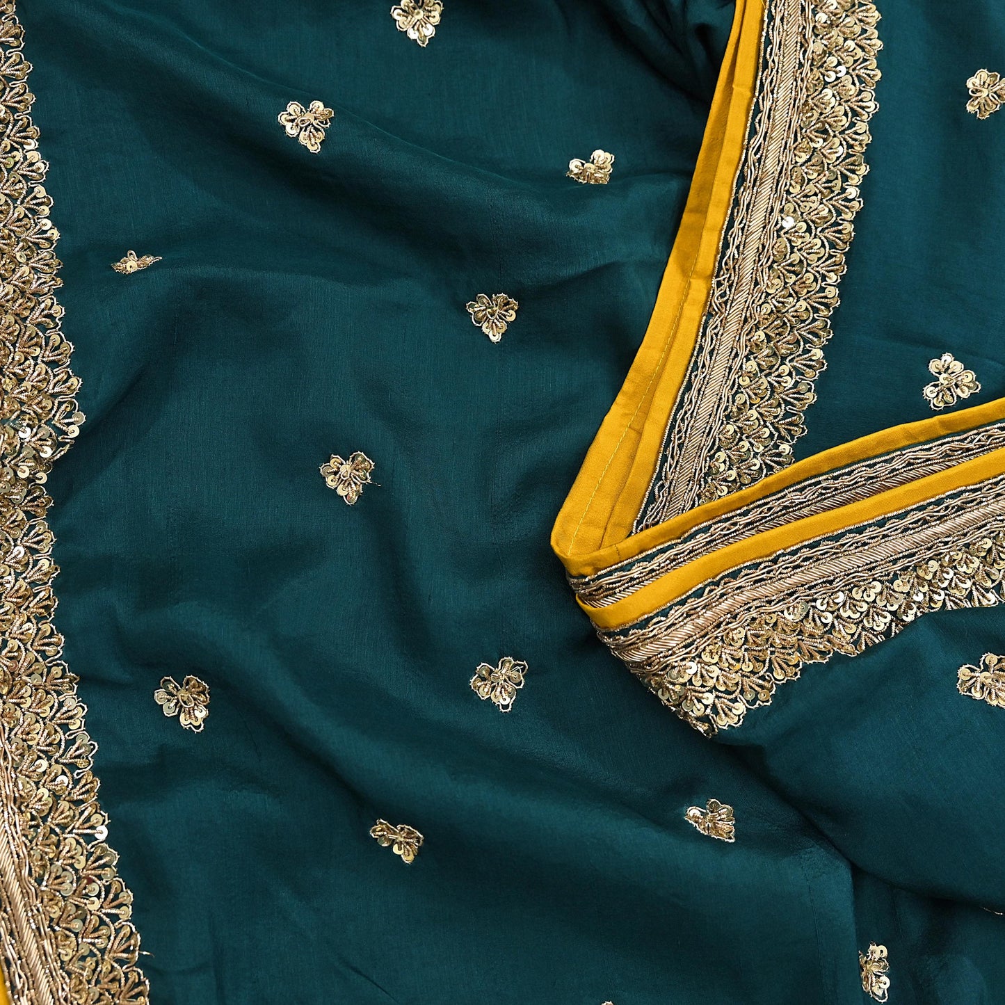 Rare Vintage Bottle Green Pure Silk Saree Zardozi Hand Embroidered Designer Sabyasachi Sari 5.5 Yard Bollywood Party Wear