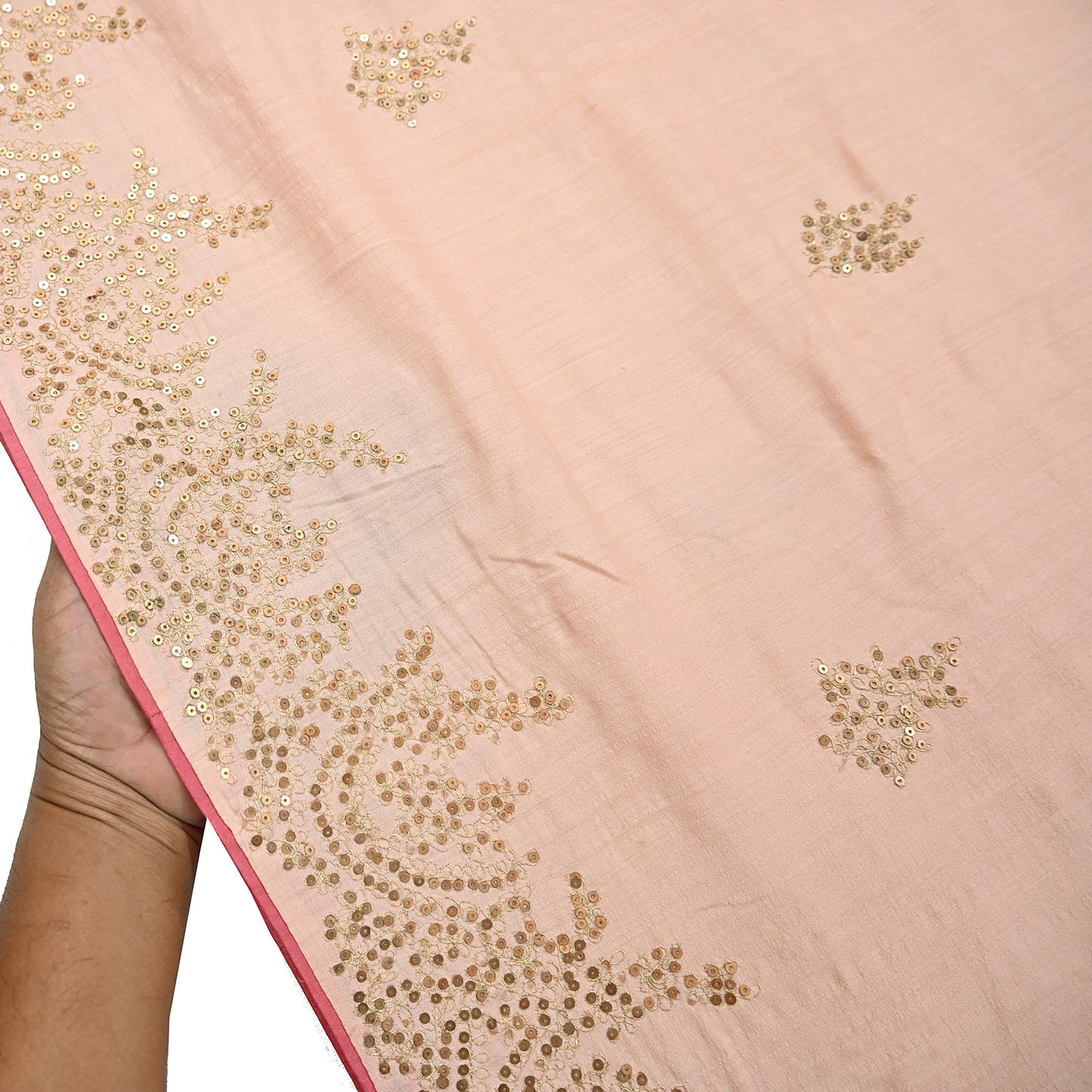 Rare Vintage Peach Pure Silk Saree Zardozi Hand Embroidered Designer Sabyasachi Sari 6 Yard Bollywood Party Wear