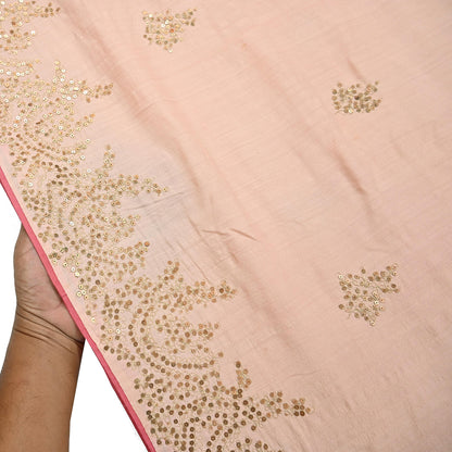 Rare Vintage Peach Pure Silk Saree Zardozi Hand Embroidered Designer Sabyasachi Sari 6 Yard Bollywood Party Wear