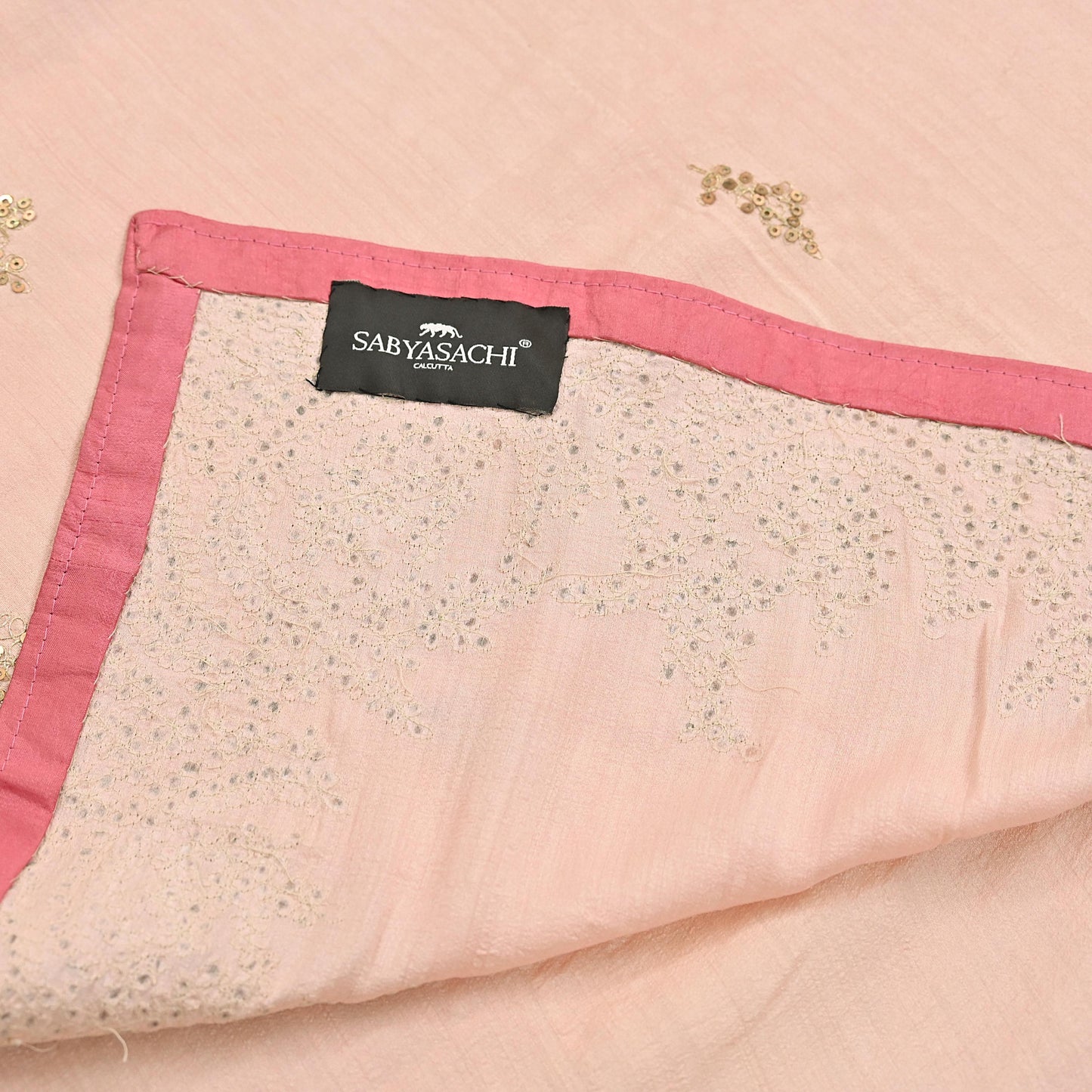 Rare Vintage Peach Pure Silk Saree Zardozi Hand Embroidered Designer Sabyasachi Sari 6 Yard Bollywood Party Wear