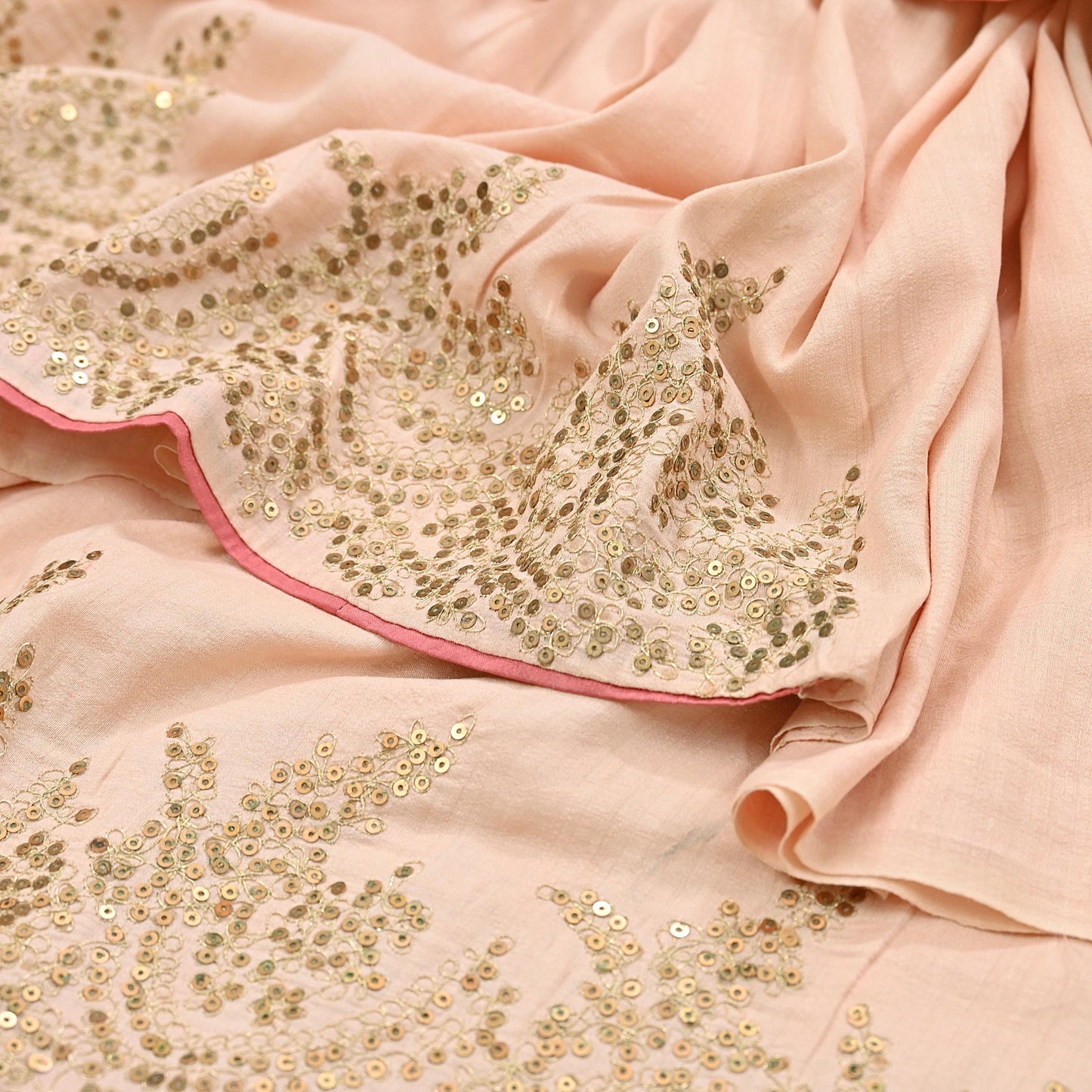 Rare Vintage Peach Pure Silk Saree Zardozi Hand Embroidered Designer Sabyasachi Sari 6 Yard Bollywood Party Wear