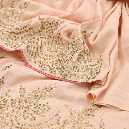 Rare Vintage Peach Pure Silk Saree Zardozi Hand Embroidered Designer Sabyasachi Sari 6 Yard Bollywood Party Wear