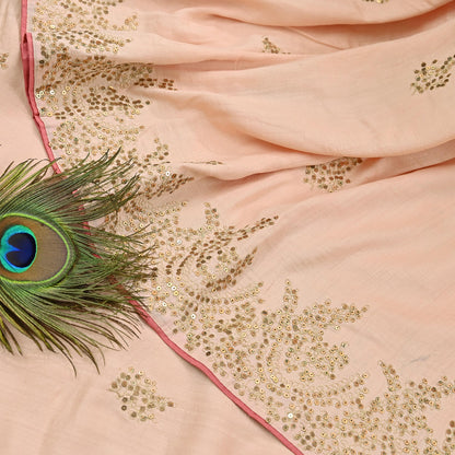 Rare Vintage Peach Pure Silk Saree Zardozi Hand Embroidered Designer Sabyasachi Sari 6 Yard Bollywood Party Wear
