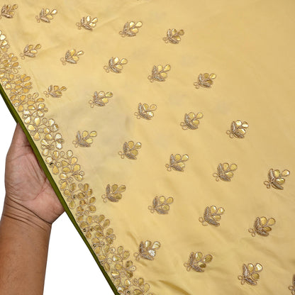 Rare Vintage Yellow Pure Silk Saree Zardozi Gota Hand Embroidered Designer Sabyasachi Sari 6 Yard Bollywood Party Wear