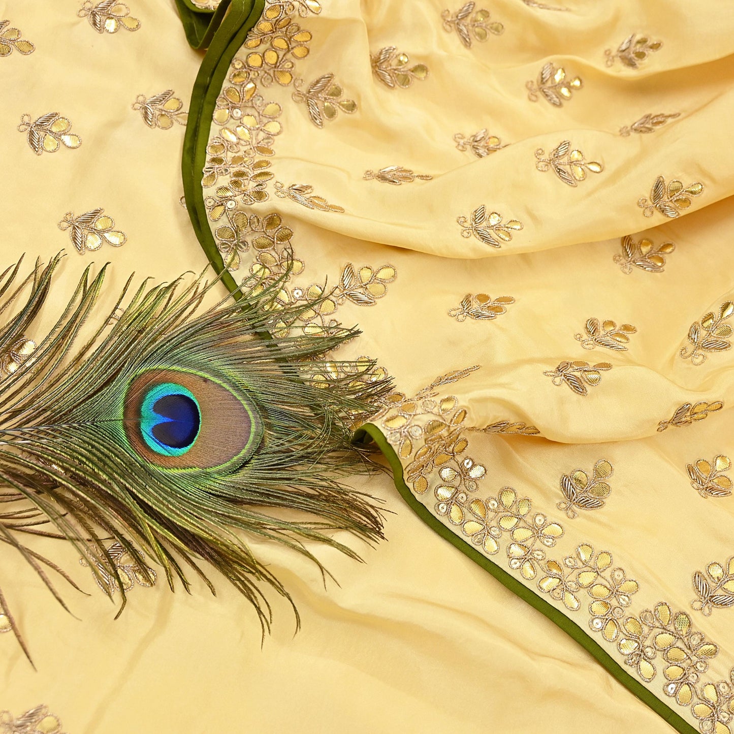 Rare Vintage Yellow Pure Silk Saree Zardozi Gota Hand Embroidered Designer Sabyasachi Sari 6 Yard Bollywood Party Wear