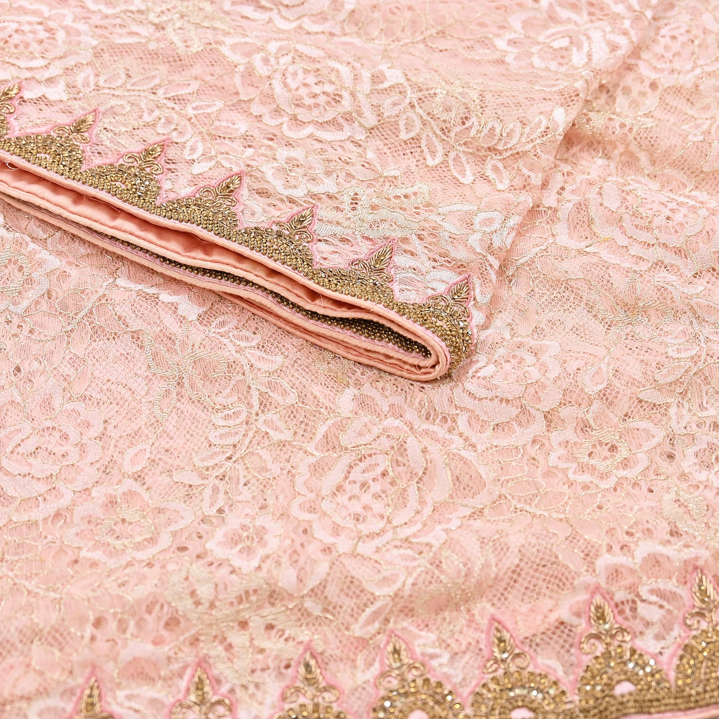 Vintage Peach Net Saree Heavy Hand Embroidery 6 Yards Soft Mesh Fabric Ideal for Crafting Wedding Wear Bollywood sarees