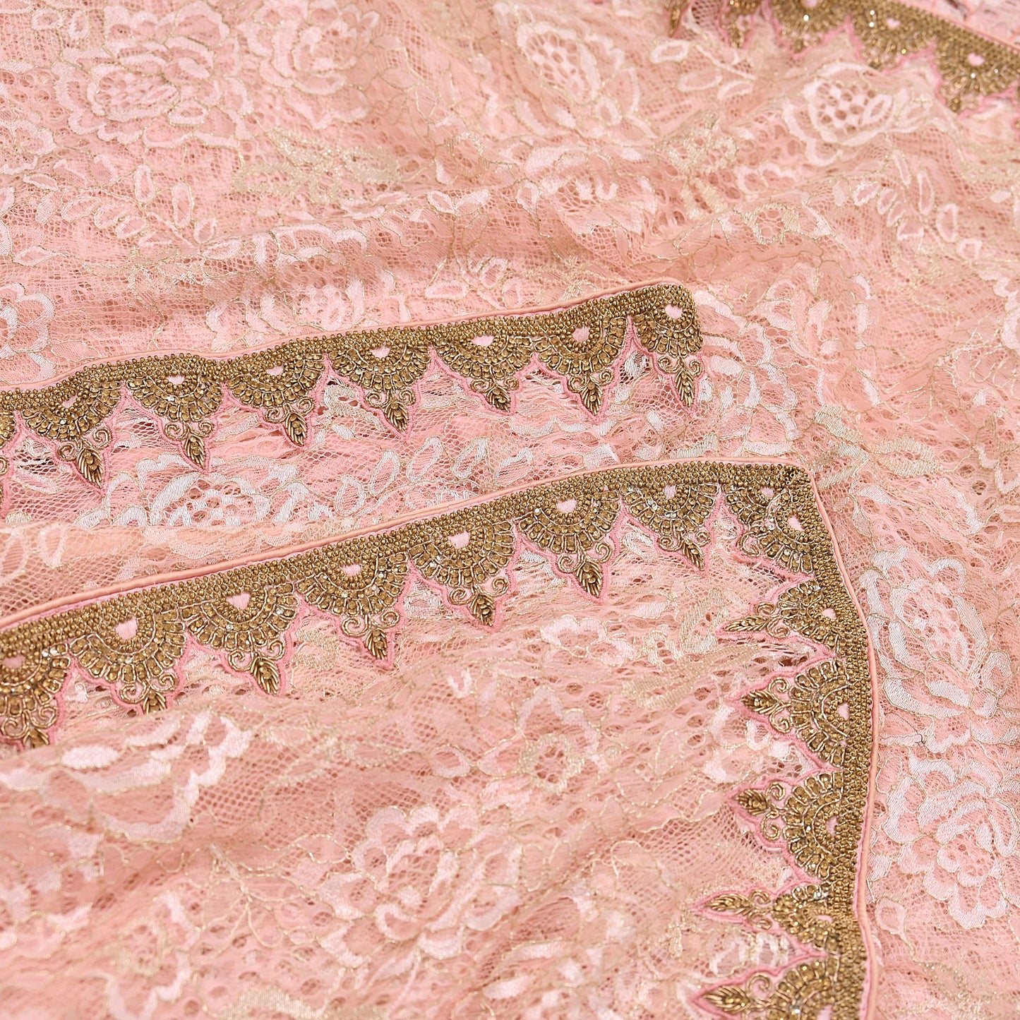 Vintage Peach Net Saree Heavy Hand Embroidery 6 Yards Soft Mesh Fabric Ideal for Crafting Wedding Wear Bollywood sarees