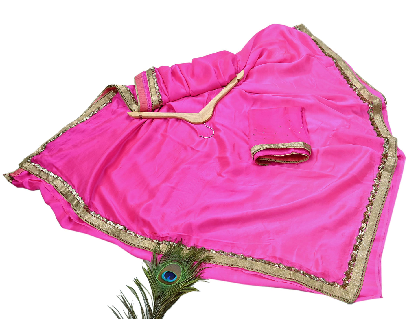 Rare Vintage Pink Pure Satin Silk Saree Hand Embroidered Designer Sabyasachi Sari 5.5 Yard Bollywood Party Wear with Blouse Fabric