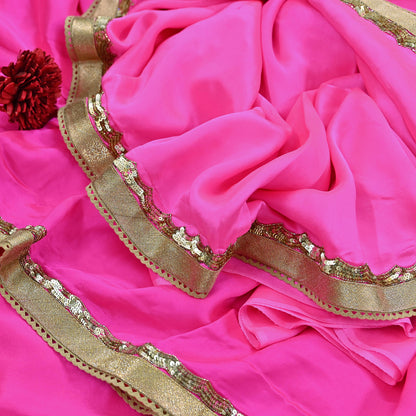 Rare Vintage Pink Pure Satin Silk Saree Hand Embroidered Designer Sabyasachi Sari 5.5 Yard Bollywood Party Wear with Blouse Fabric