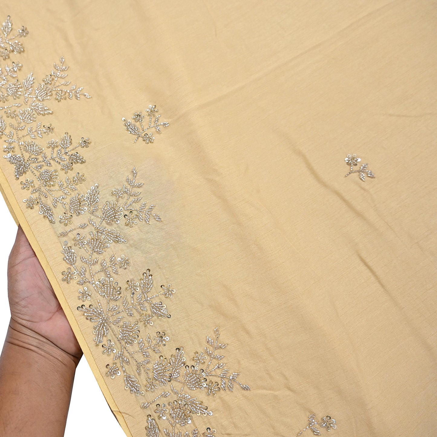 Rare Vintage Yellow Blend Silk Saree Hand Embroidered Fabric 6 Yard Sari Bollywood Party Wear Ethnic Designer Saree