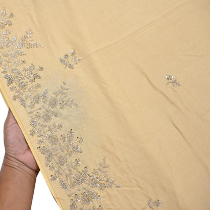 Rare Vintage Yellow Blend Silk Saree Hand Embroidered Fabric 6 Yard Sari Bollywood Party Wear Ethnic Designer Saree