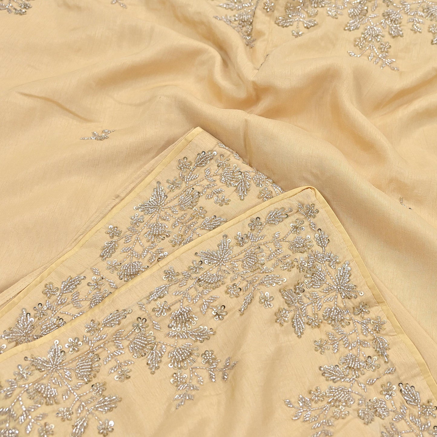 Rare Vintage Yellow Blend Silk Saree Hand Embroidered Fabric 6 Yard Sari Bollywood Party Wear Ethnic Designer Saree