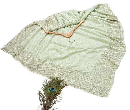Rare Vintage Olive Green Pure Satin Silk Saree Hand Embroidered Fabric 5.5 Yards Sari Bollywood Party Wear Ethnic Designer Saree