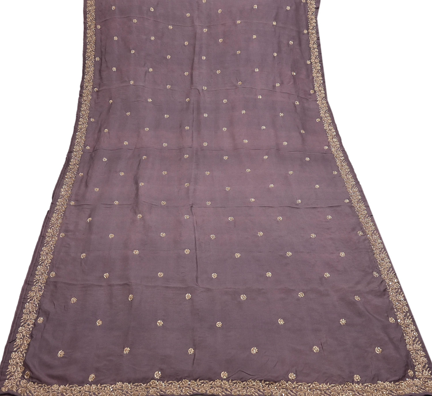 Rare Vintage Dusty Purple Pure Silk Saree Zardozi Hand Embroidered Designer Sabyasachi Sari 5.5 Yard Bollywood Party Wear