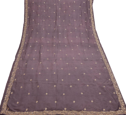 Rare Vintage Dusty Purple Pure Silk Saree Zardozi Hand Embroidered Designer Sabyasachi Sari 5.5 Yard Bollywood Party Wear