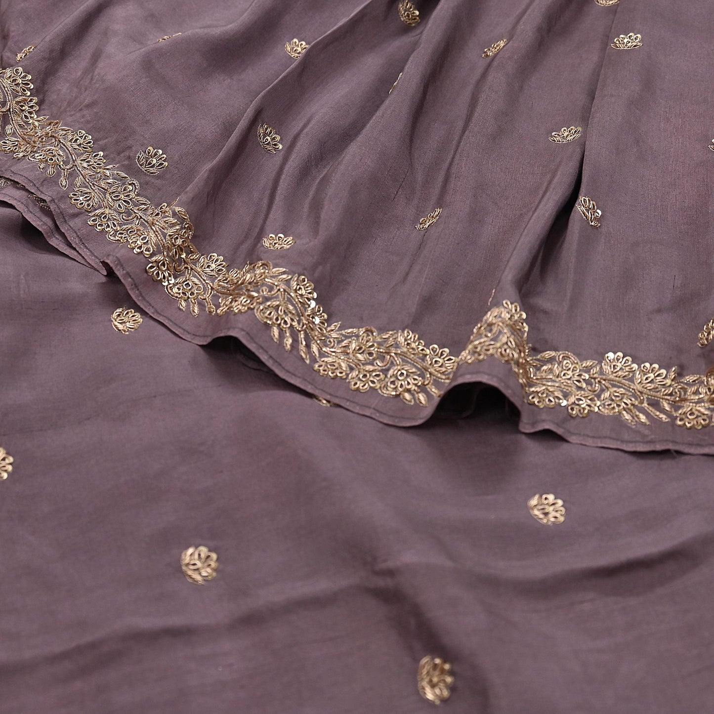 Rare Vintage Dusty Purple Pure Silk Saree Zardozi Hand Embroidered Designer Sabyasachi Sari 5.5 Yard Bollywood Party Wear