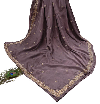Rare Vintage Dusty Purple Pure Silk Saree Zardozi Hand Embroidered Designer Sabyasachi Sari 5.5 Yard Bollywood Party Wear