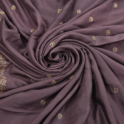Rare Vintage Dusty Purple Pure Silk Saree Zardozi Hand Embroidered Designer Sabyasachi Sari 5.5 Yard Bollywood Party Wear