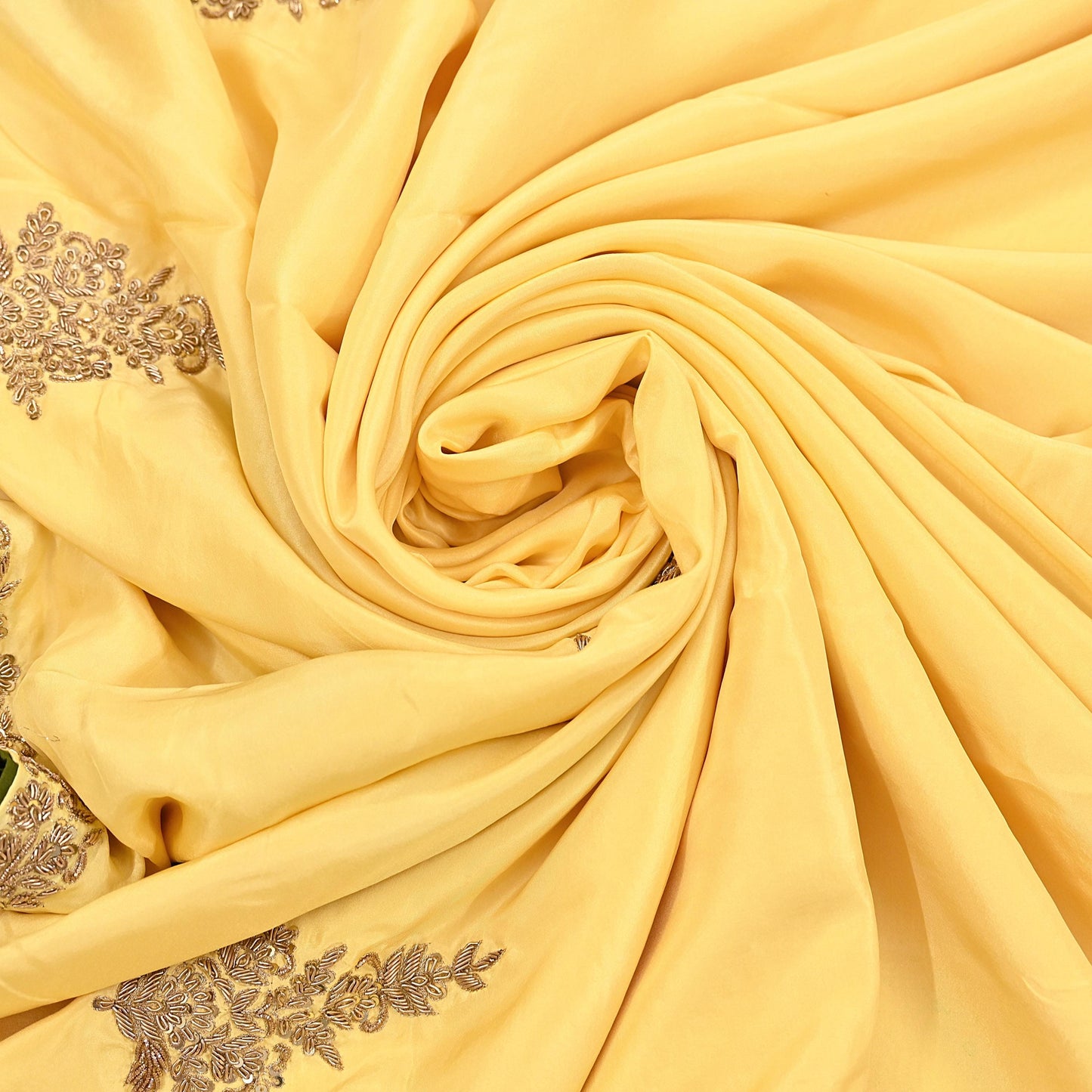 Rare Vintage Yellow Pure Silk Saree Zardozi Hand Embroidered Designer Sabyasachi Sari 5.5 Yard Bollywood Party Wear