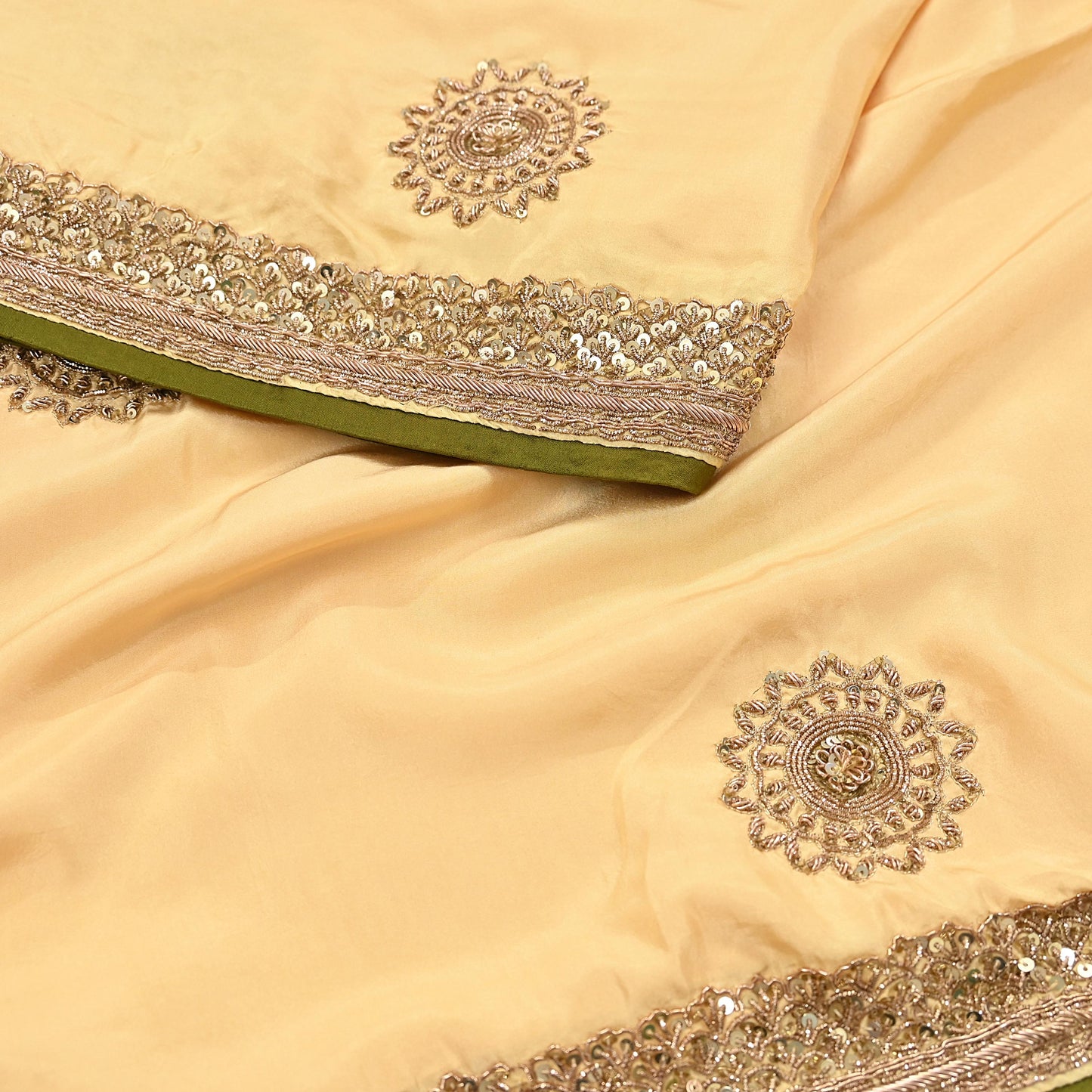 Rare Vintage Yellow Pure Silk Saree Zardozi Hand Embroidered Designer Sabyasachi Sari 5.5 Yard Bollywood Party Wear