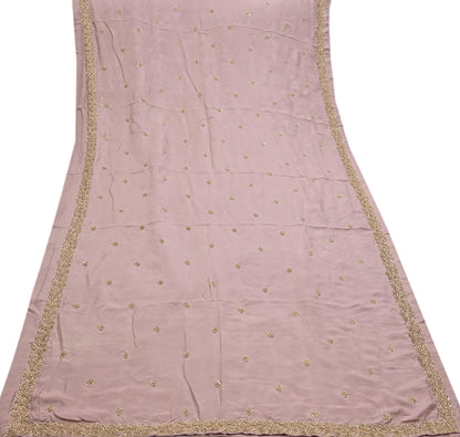 Rare Vintage Dusty Rose Pink Pure Silk Saree Zardozi Hand Embroidered Designer Sabyasachi Sari 5.5 Yard Bollywood Party Wear