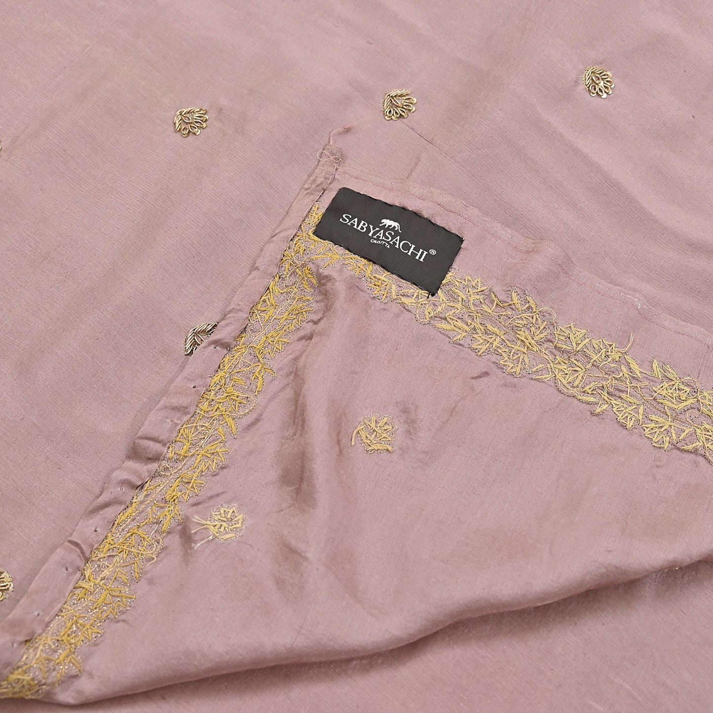 Rare Vintage Dusty Rose Pink Pure Silk Saree Zardozi Hand Embroidered Designer Sabyasachi Sari 5.5 Yard Bollywood Party Wear