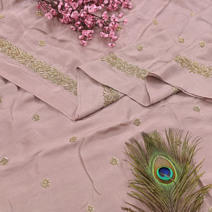 Rare Vintage Dusty Rose Pink Pure Silk Saree Zardozi Hand Embroidered Designer Sabyasachi Sari 5.5 Yard Bollywood Party Wear