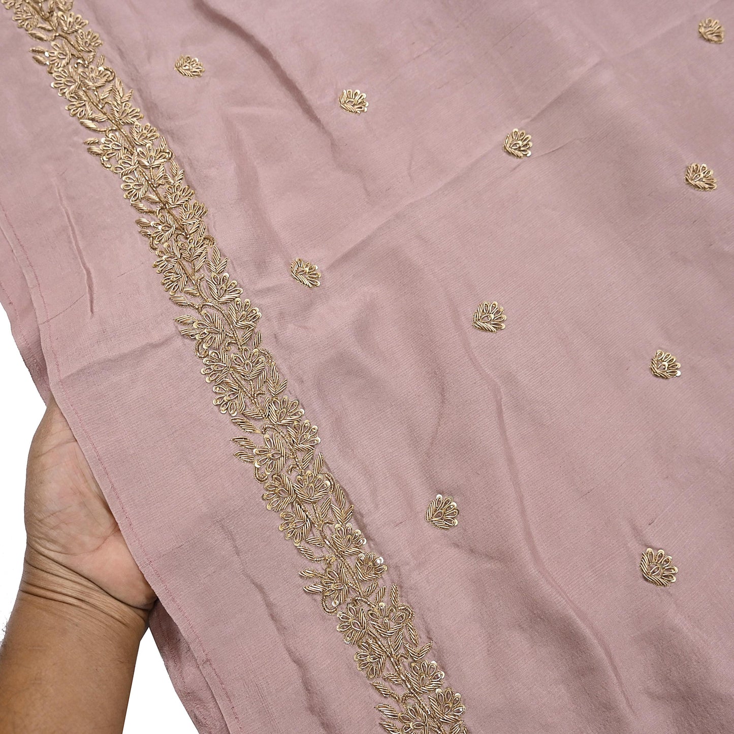 Rare Vintage Dusty Rose Pink Pure Silk Saree Zardozi Hand Embroidered Designer Sabyasachi Sari 5.5 Yard Bollywood Party Wear