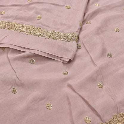 Rare Vintage Dusty Rose Pink Pure Silk Saree Zardozi Hand Embroidered Designer Sabyasachi Sari 5.5 Yard Bollywood Party Wear