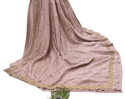 Rare Vintage Dusty Rose Pink Pure Silk Saree Zardozi Hand Embroidered Designer Sabyasachi Sari 5.5 Yard Bollywood Party Wear