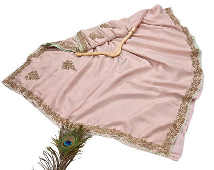 Rare Vintage Peach Pure Silk Saree Zardozi Hand Embroidered Designer Sabyasachi Sari 5.5 Yard Bollywood Party Wear