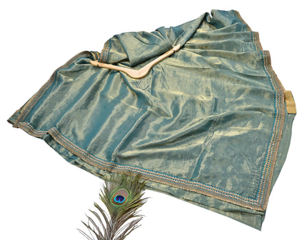 Rare Vintage Golden Green Pure Tissue Silk Saree Zardozi Hand Embroidered Designer Sabyasachi Sari 5.5 Yard Bollywood Party Wear