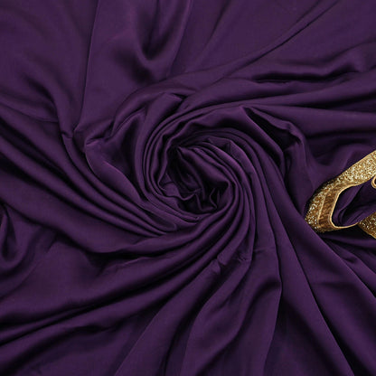 Rare Vintage Purple Pure Satin Silk Saree Hand Embroidered Fabric 6 Yards Sari Bollywood Party Wear Ethnic Designer Saree