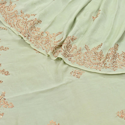 Rare Vintage Green Pure Silk Saree Hand Embroidered Designer Sabyasachi Sari 6 Yard Bollywood Party Wear