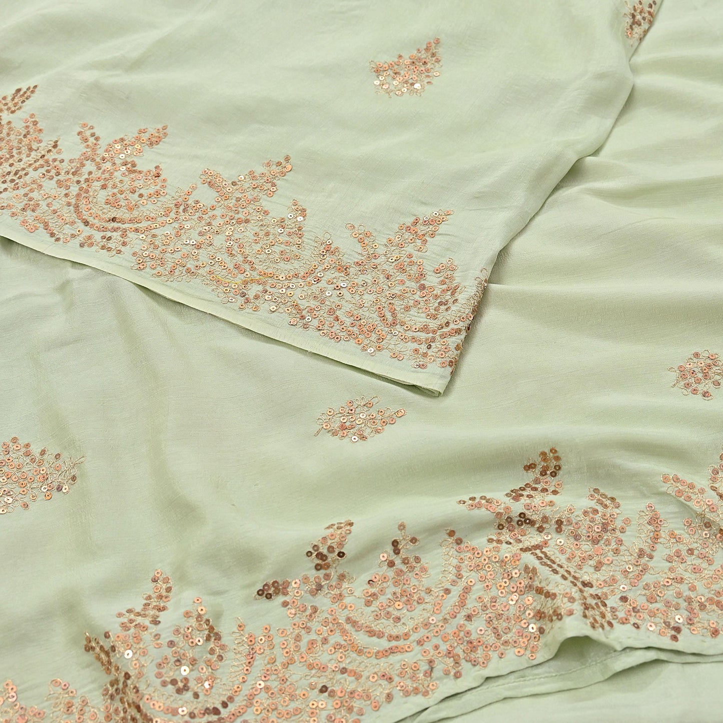 Rare Vintage Green Pure Silk Saree Hand Embroidered Designer Sabyasachi Sari 6 Yard Bollywood Party Wear