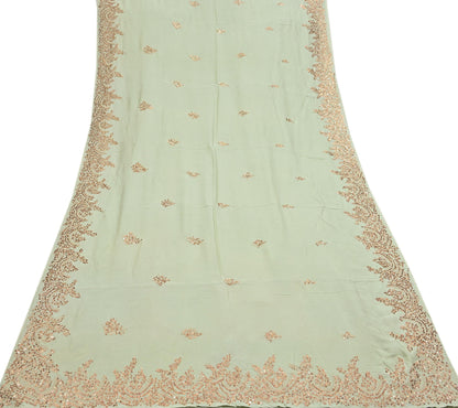 Rare Vintage Green Pure Silk Saree Hand Embroidered Designer Sabyasachi Sari 6 Yard Bollywood Party Wear