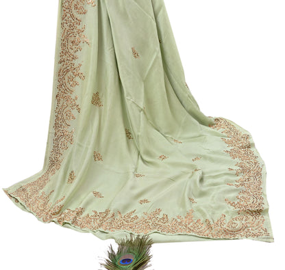 Rare Vintage Green Pure Silk Saree Hand Embroidered Designer Sabyasachi Sari 6 Yard Bollywood Party Wear