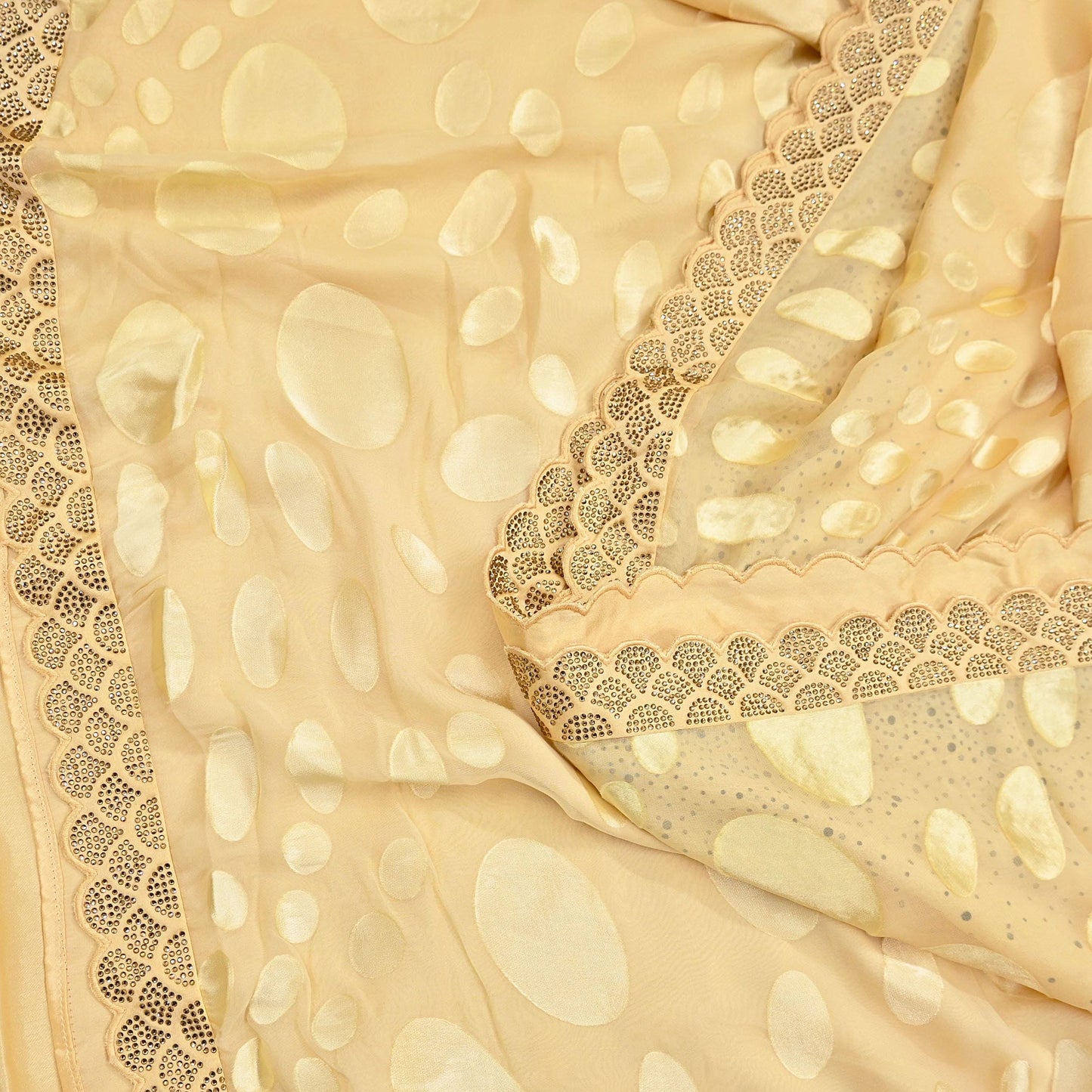 Rare Vintage Yellow Pure Chiffon Silk Saree Hand Embroidered Brasso Fabric 6 Yard Sari Bollywood Party Wear Ethnic Saree with Blouse Fabric