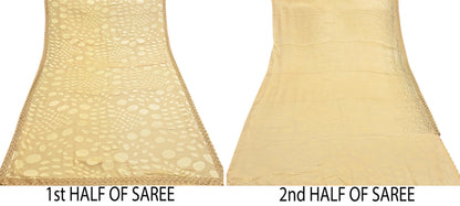 Rare Vintage Yellow Pure Chiffon Silk Saree Hand Embroidered Brasso Fabric 6 Yard Sari Bollywood Party Wear Ethnic Saree with Blouse Fabric
