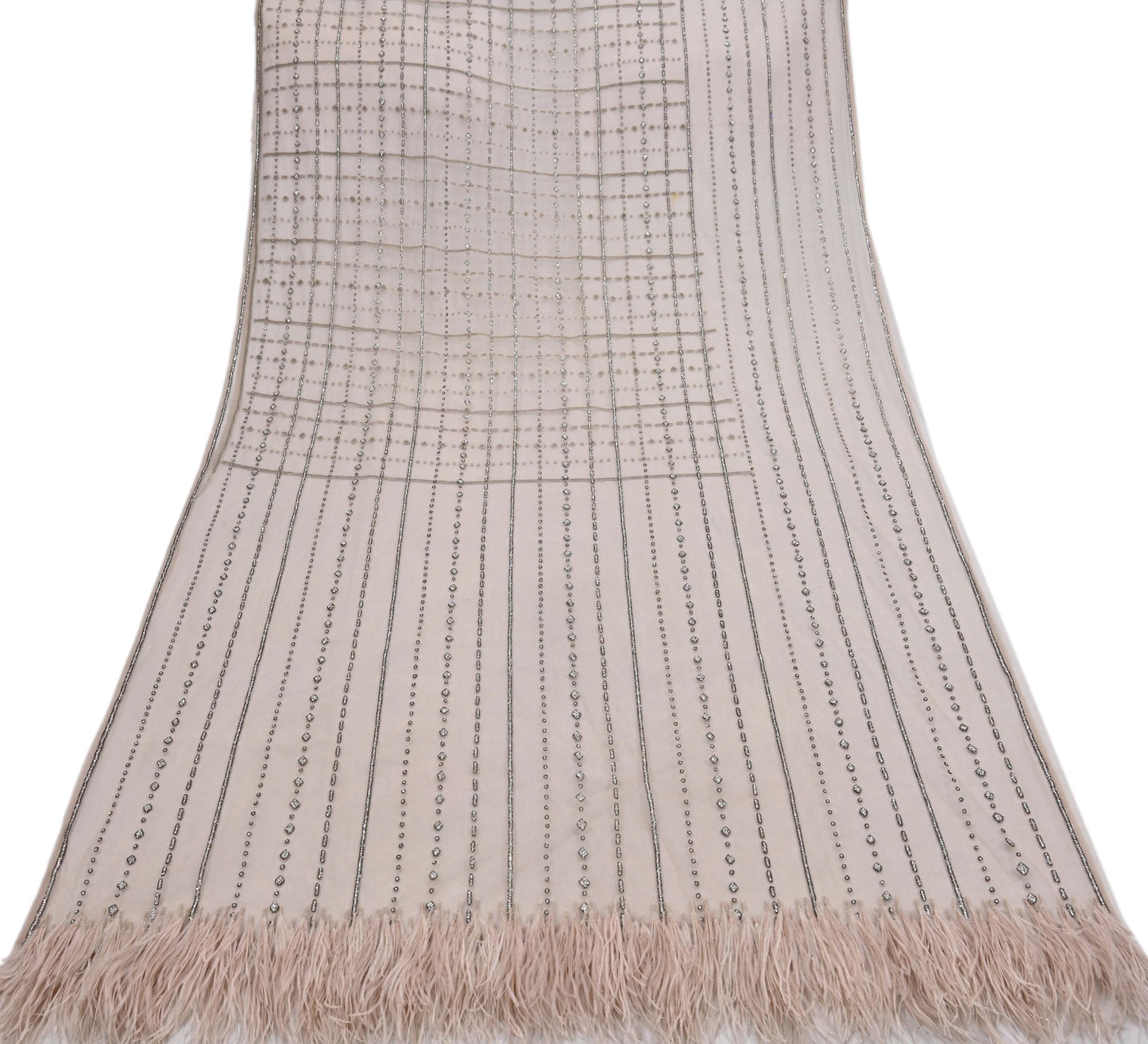 Vintage Pink Net Saree Heavy Hand Embroidery 6 Yards Soft Mesh Fabric Ideal for Crafting Wedding Wear Bollywood sarees