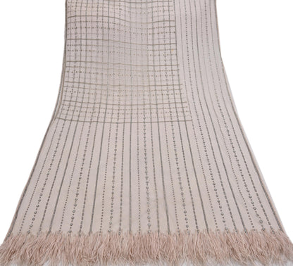 Vintage Pink Net Saree Heavy Hand Embroidery 6 Yards Soft Mesh Fabric Ideal for Crafting Wedding Wear Bollywood sarees