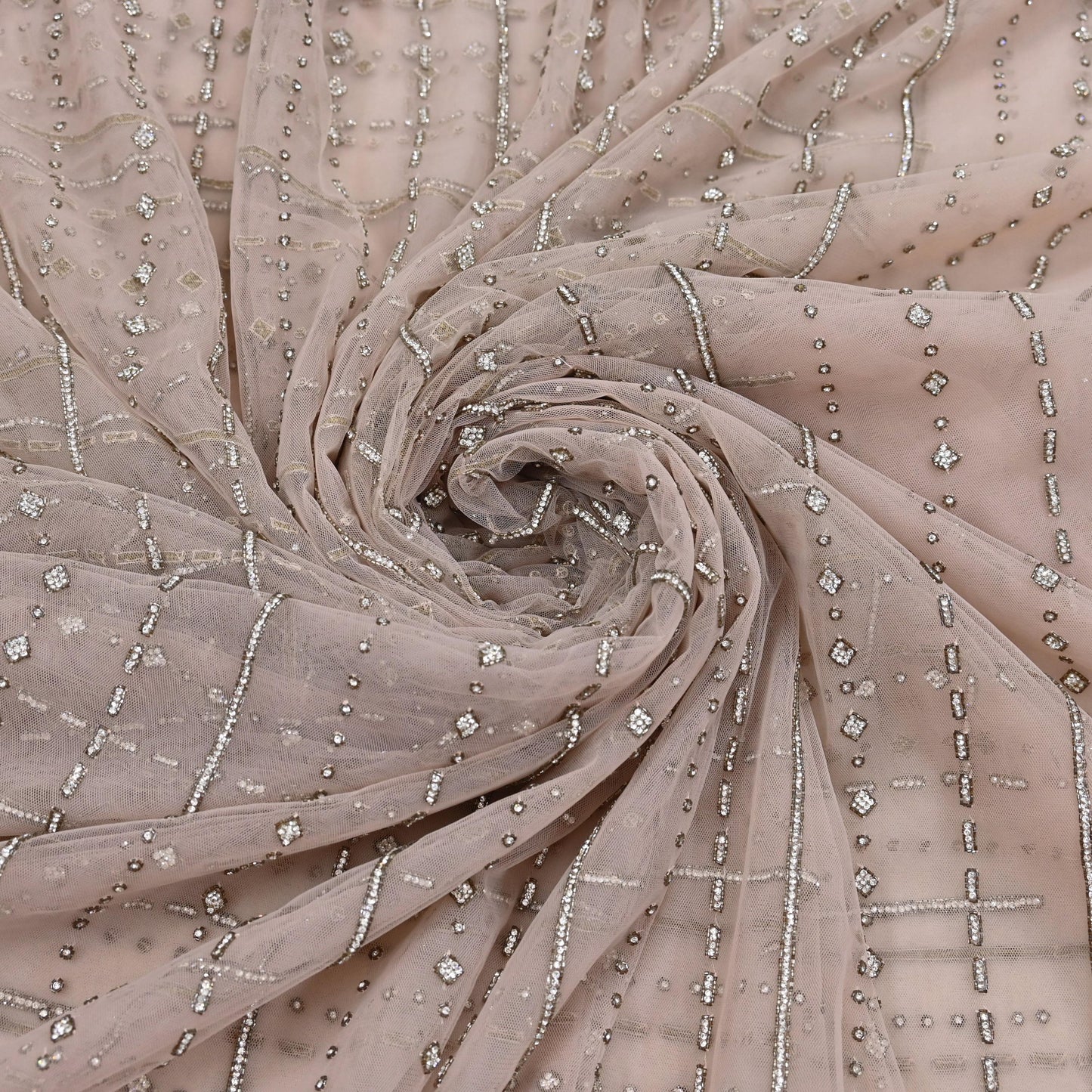 Vintage Pink Net Saree Heavy Hand Embroidery 6 Yards Soft Mesh Fabric Ideal for Crafting Wedding Wear Bollywood sarees