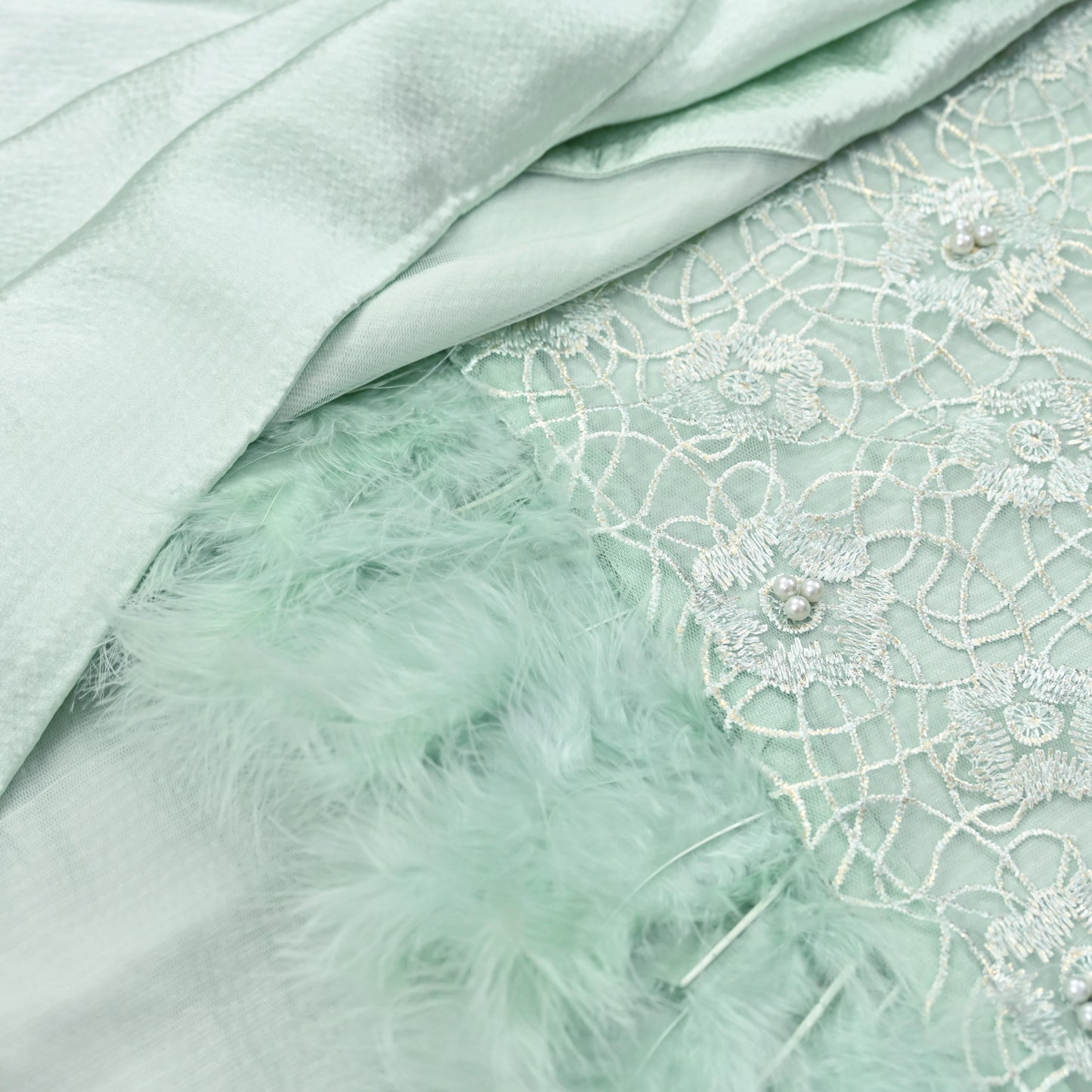 Vintage Green Satin Silk & Net Saree Heavy Hand Embroidery 5.5 Yards Soft Mesh Fabric Ideal for Crafting Wedding Wear Bollywood sarees