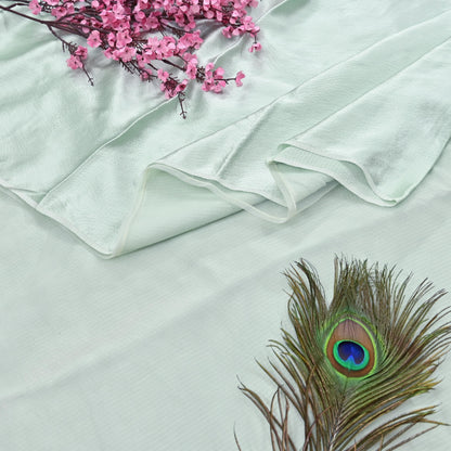 Vintage Green Satin Silk & Net Saree Heavy Hand Embroidery 5.5 Yards Soft Mesh Fabric Ideal for Crafting Wedding Wear Bollywood sarees